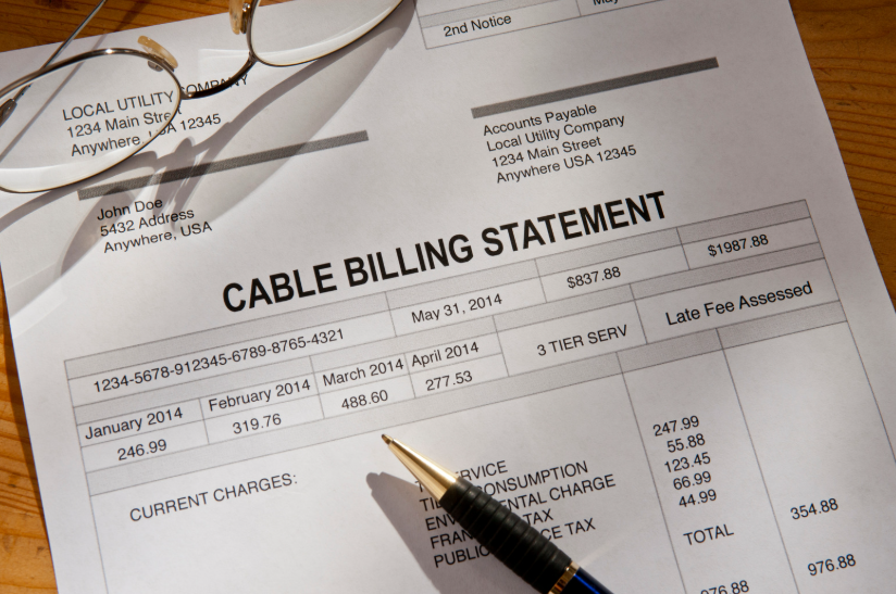 Cable billing statement used to compare cable vs streaming cost and entertainment expenses.